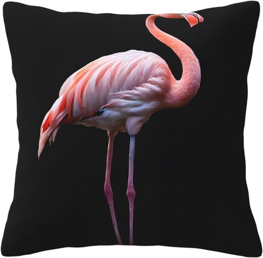All-Season Square Pillow Covers 18"X18", Abstract Flamingo, Decorative Throw Pillow Covers for Sofa Bed Couch, Hidden Zipper Cushion Cover, Square Lumbar & Accent Pillowcases for Home Decor