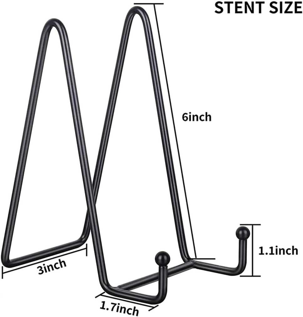 3pc Black Metal Display Stands for Plate Stand Plate Holder Display Stands for Picture, Decorative Plate, Book,Photo Easel