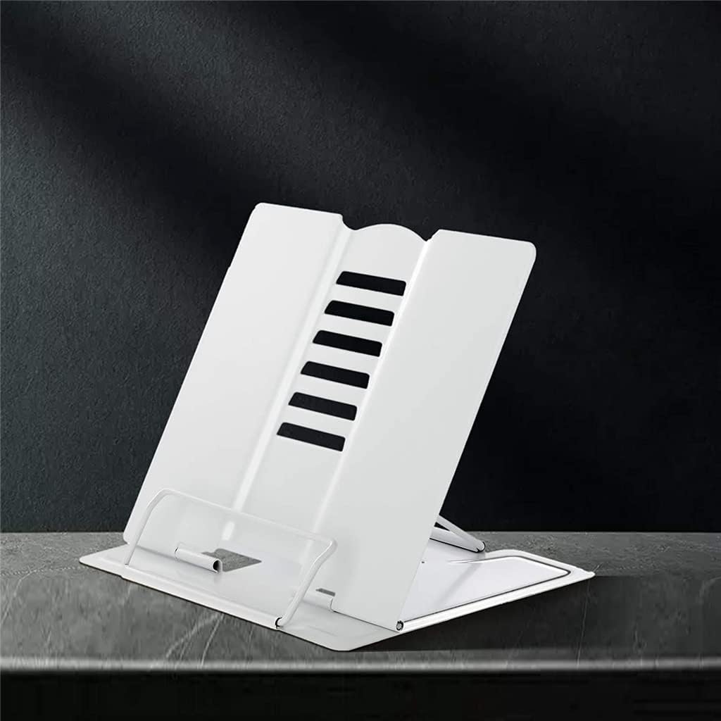 Desk Book Stand,Metal Reading Rest, Adjustable Cookbook Documents Holder Portable Bookstands for Books(OneColor)