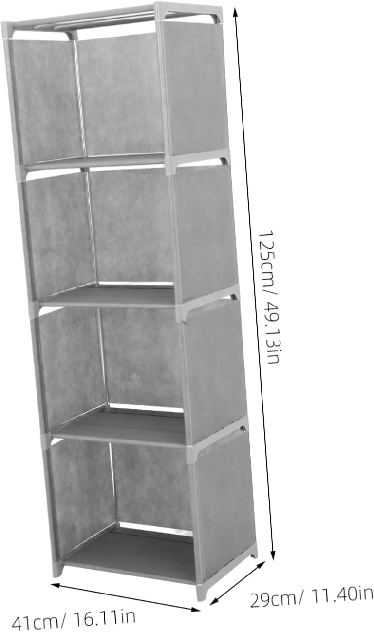 BESTOYARD Rectangle Bookshelf Slim Narrow Bookcase Tower Efficient Storage Organizer for Books Movies and Decor Versatile Floor Standing Design for Living Room Bedroom Home Office