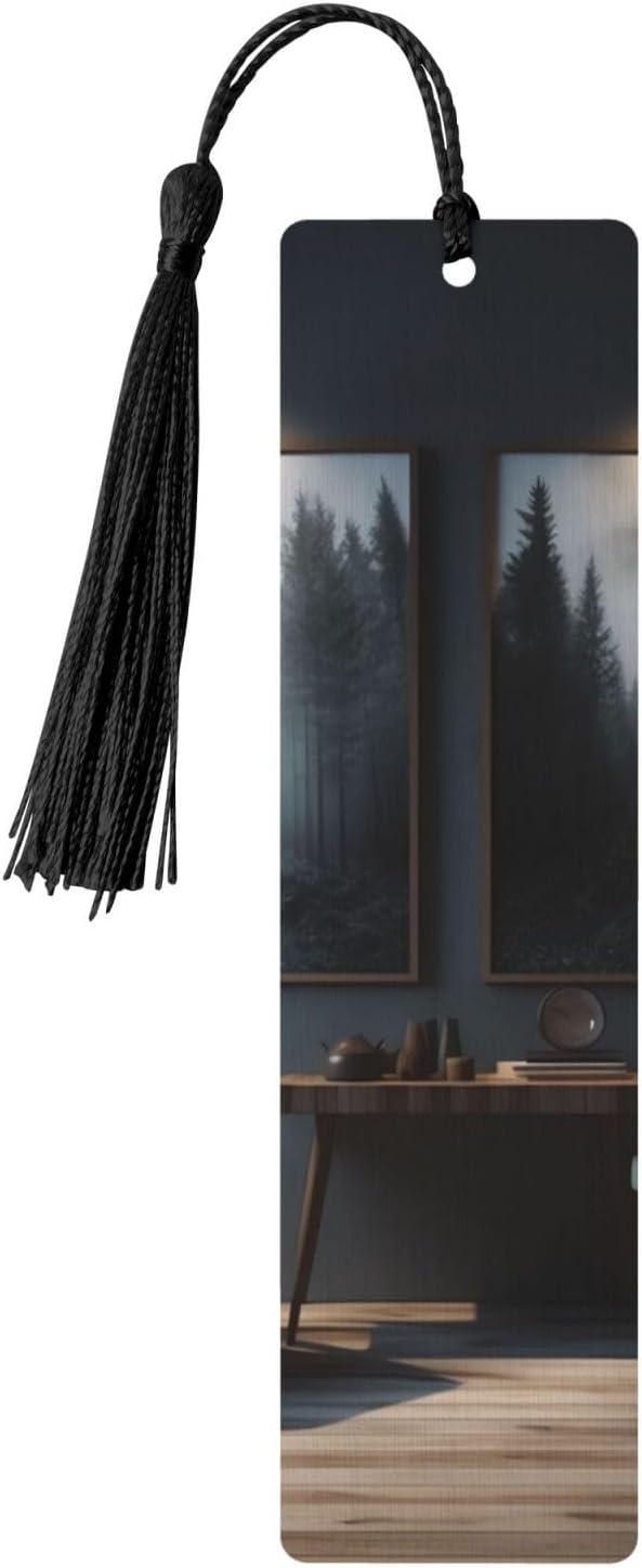 There are Chairs in The Room Bookmarks Gifts for Women Men, Wooden Bookmarks for Book Lovers, Vintage Book Marks Ornaments with Tassel, Unique Personalized Reading Page Markers Black