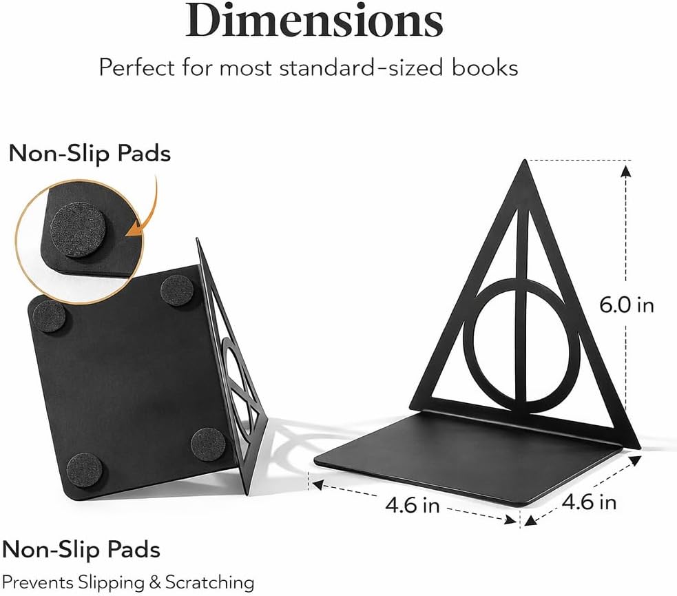 FUYIHGL® 9 3/4 Metal Bookends Set of 2 - Gothic Book Ends for Shelves Bookshelf Home Office Desk Bookshelf Decor Gift for Dragon Lovers and Reading Enthusiasts