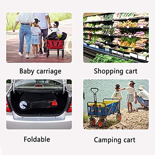 Trolleys, Outdoor Foldiutility Wagon Outdoor Garden Utility Wagon, Transport Trolley for All Terrain, Beach Trailer, Adjustable Handle, Load-Bea60Kg/132Lbs/Style 2