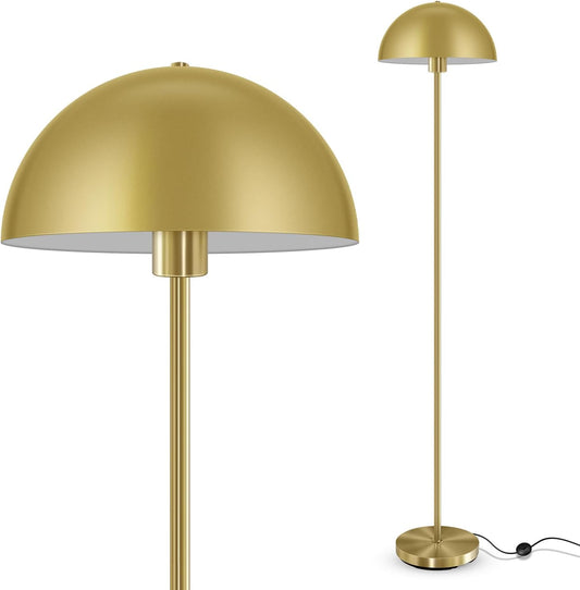 Industrial Floor Lamp, Brass Gold Floor Lamp for Living Room, 66Inch Tall Modern Standing Lamp, Stand Up Lamp with Metal Dome Shade, Mid Century Corner Reading Lamp for Bedroom Office Nursery, NO BULB