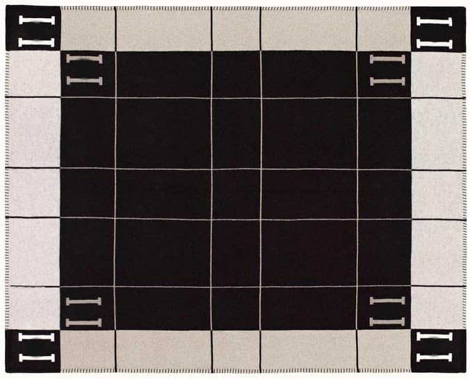 H Pattern Blanket: Soft, Warm, Portable Blanket, Sofa Blanket, Home Decoration, Leisure and Daily use 50 * 70inch (Black)
