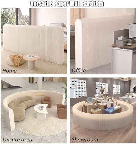 Room Dividers Panels,Panel Screens Home Office Folding Room Divider Paper Wall Partition Privacy Panel Screen,Retractable Adjustable Screen Divider for Room Separation,White,White,