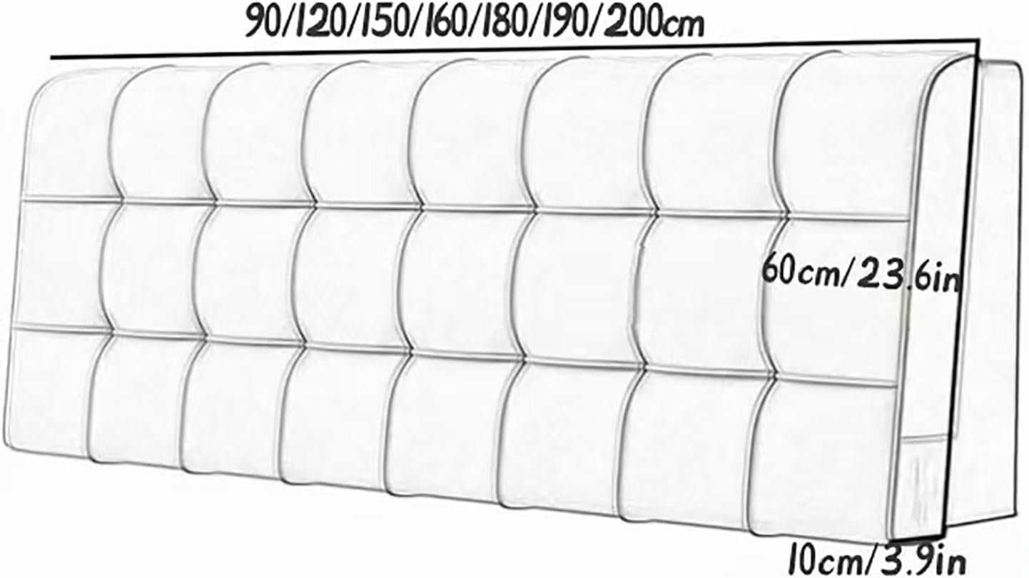 Headboard Pillow Bed Headboard Upholstered Oversized 10Cm Thickness Bedside Lumbar Support Cushion Headboard Backrest with Removable Cover(Size:No headboard 59"/150cm,Color:Brown1)