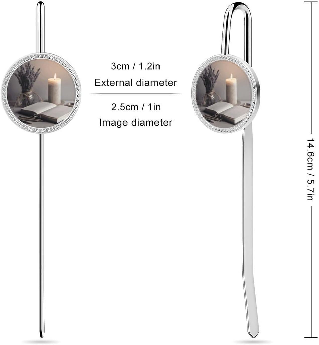 Metal Bookmark with Hanging Charm Light A Candle Book Mark Book Page Holder for Reading Lovers, Teacher Appreciation Gifts Valentine Mother's Day Christmas Birthday Gift for Women Book Lovers