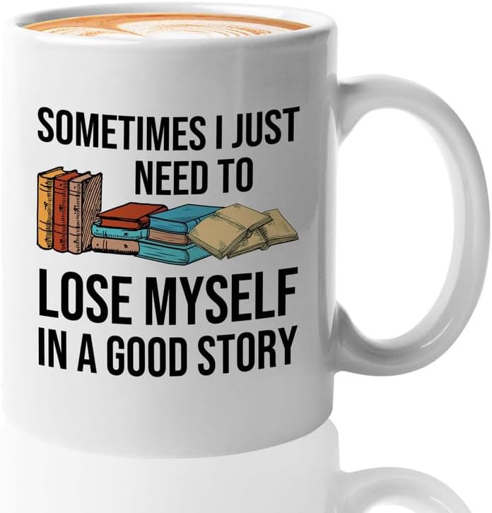 Reading Coffee Mug 11oz White - Need to Lose Myself - Reader Gift Book Addict Book Lover Bookish Appreciation For Friend Novelist Writer Librarian Bookworm
