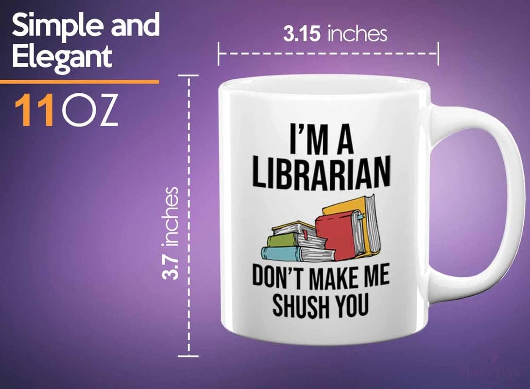 Book Lover Coffee Mug 11oz White - make me shush you - Birthday Gifts for Readers Gifts for Book Lovers Girls Book Club