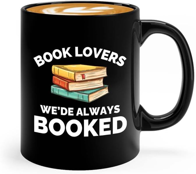 Book Lover Coffee Mug 11oz Black - Always booked - Gift For Poets Bookish People Bibliophile Librarian Book Club Reader
