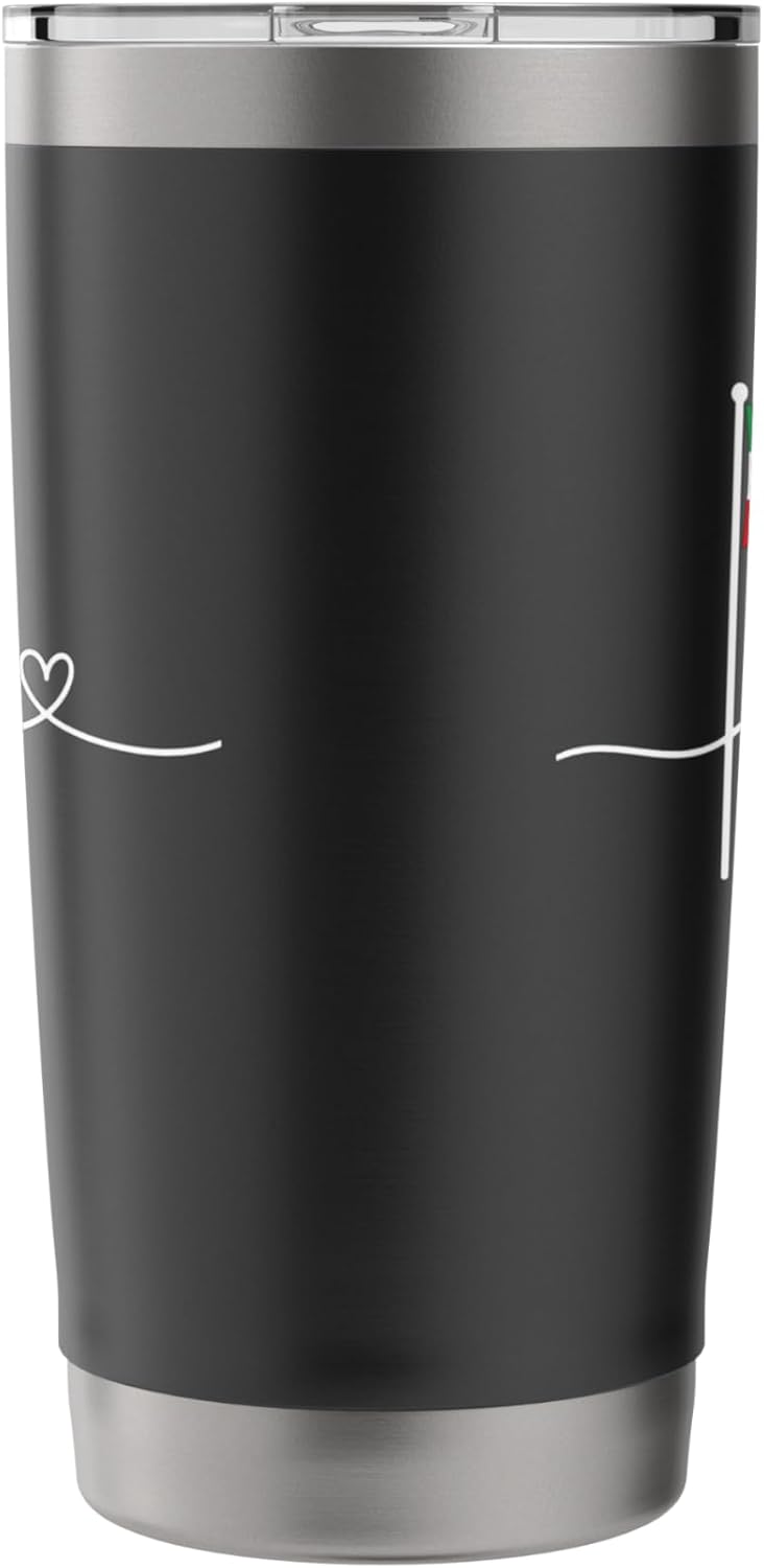 Free Iran Flag Cat Heart Script Women's Persian Pride Stainless Steel Insulated Tumbler