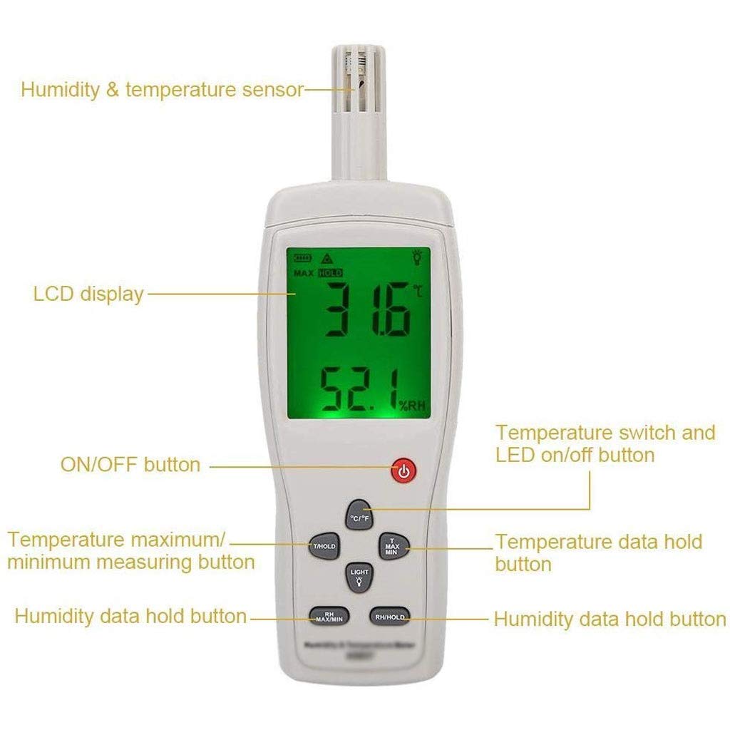 Room Thermometer - Handheld and Hygrometer Precision Digital Home Indoor