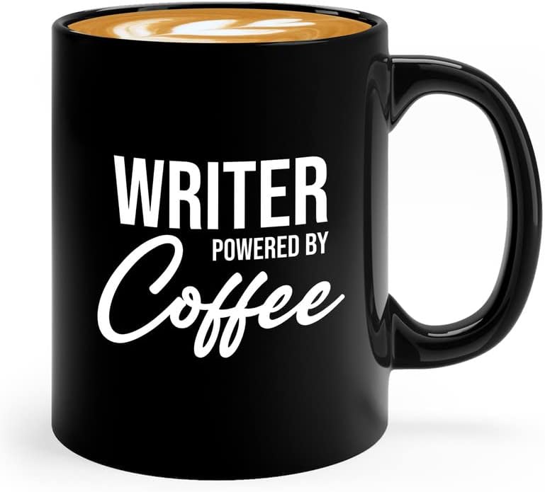 Writer Coffee Mug 11oz Black - Writer by coffee - Paper Butterfly Lid For Novelist Poet Columnist Encouragement journalist author book lover bookworm