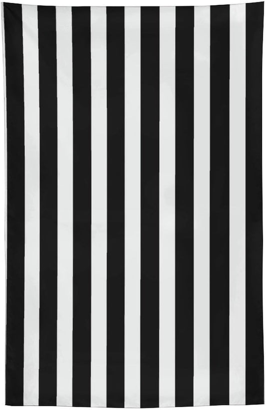 FodPand Black & White Stripe Tapestry Anti-fading Wall Tapestry with Installation Kit Backdrop Banner Multipurpose Aesthetic Tapestries Boho Wall Art Hanging Decorative Blanket 60"x90"