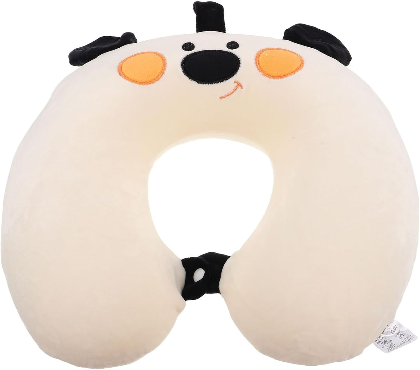 FAVOMOTO Travel Neck Pillow U-Shaped Memory Foam Soft Support Cartoon Dog Design for Car Airplane Train Use Comfortable Headrest for Teens and Adults