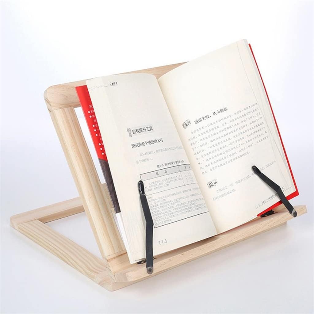 Universal Wooden Frame Reading Bookshelf Bracket Tablet Laptop Stand Holder Rack Wood Book Table(White-Patch Five-Pointed star4)