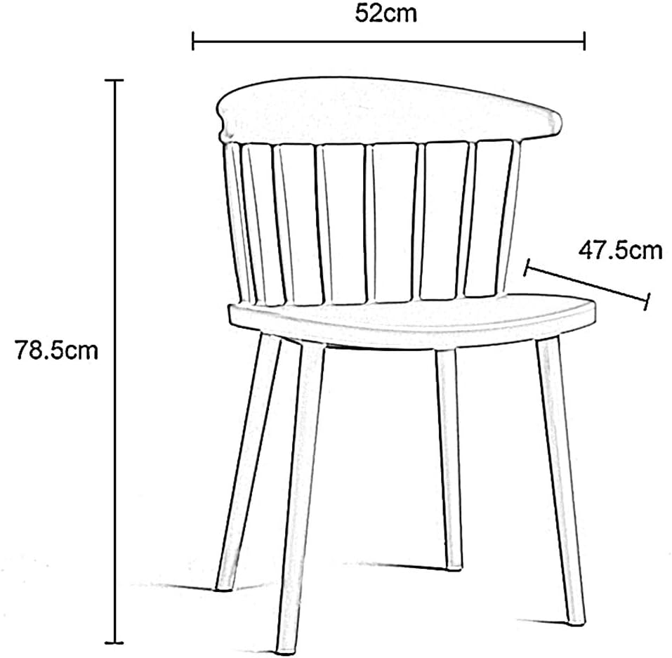 RXBFD Comfortable Chair Modern Minimalist PP Plastic Dining Chair,Nordic Fashion Comfortable Backrest Coffee Side Chair,for Living Room/Cafe/Lounge/Study Room/Dining Room/Pub Leisure Chair