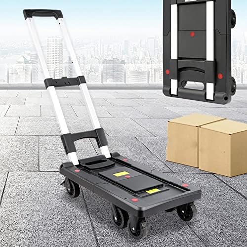 JSEIAJB Small Cart Express Small Pull Cart Pull Cart Folding Portable Pull Cargo Trolley Cargo Truck Home Trailer(M)