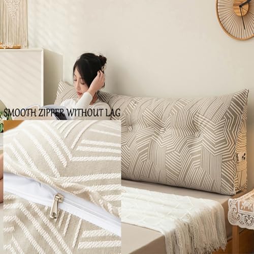 Large Triangular Wedge Pillow for Bed - Headboard Reading & Backrest Support Cushion, Perfect for Sitting Up Comfortably, 120cm - Ideal for Reading & Relaxation
