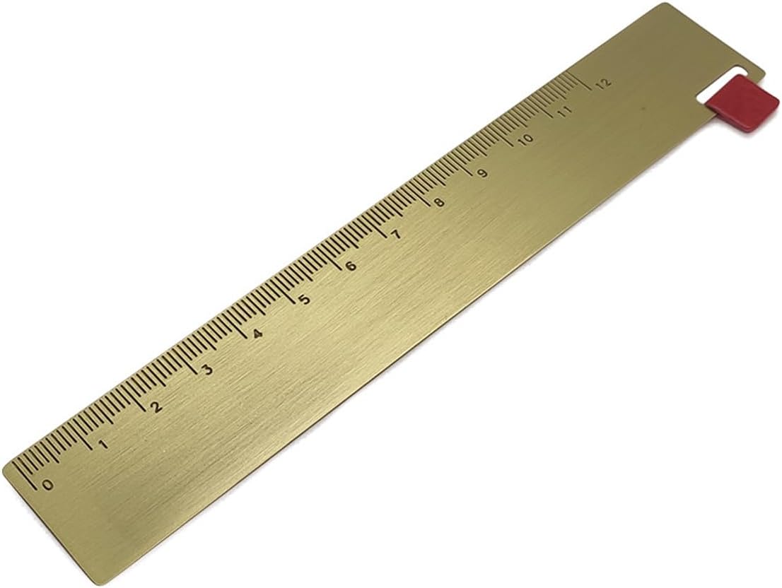 2Pcs Brass Ruler Bookmark Gold Metal Copper Bookmarks for Book Lovers Journal Men Women Present(5.9 Inch)