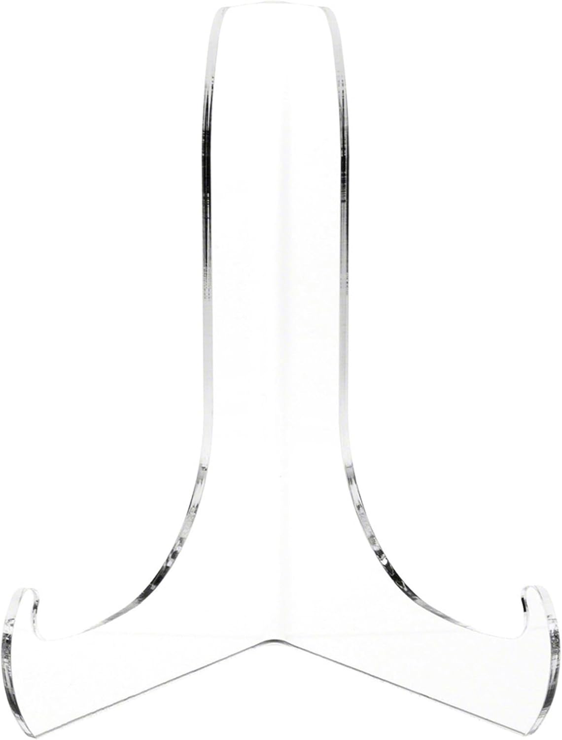Plymor Clear Acrylic 60-Degree Angle Easel With Shallow Support Ledges, 6" H x 4.5" W x 3.5" D (2 Pack)