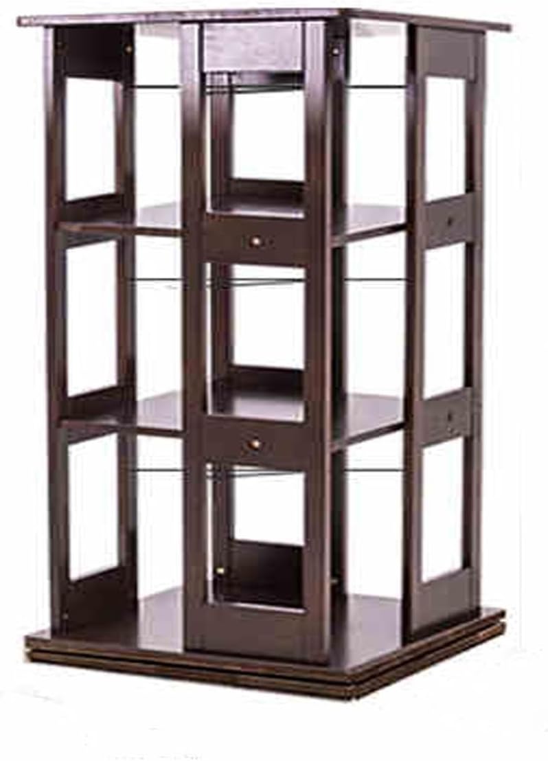 360° Spinning Bookshelf Tower Rotating Bookcase，Rotating Bookshelf 3/4/6 Tier Spinning Bookshelf，floor-standing Multi-layer Storage Rack 6 Invisible Rollers At The Bottom For Living Room Study Room(Wa