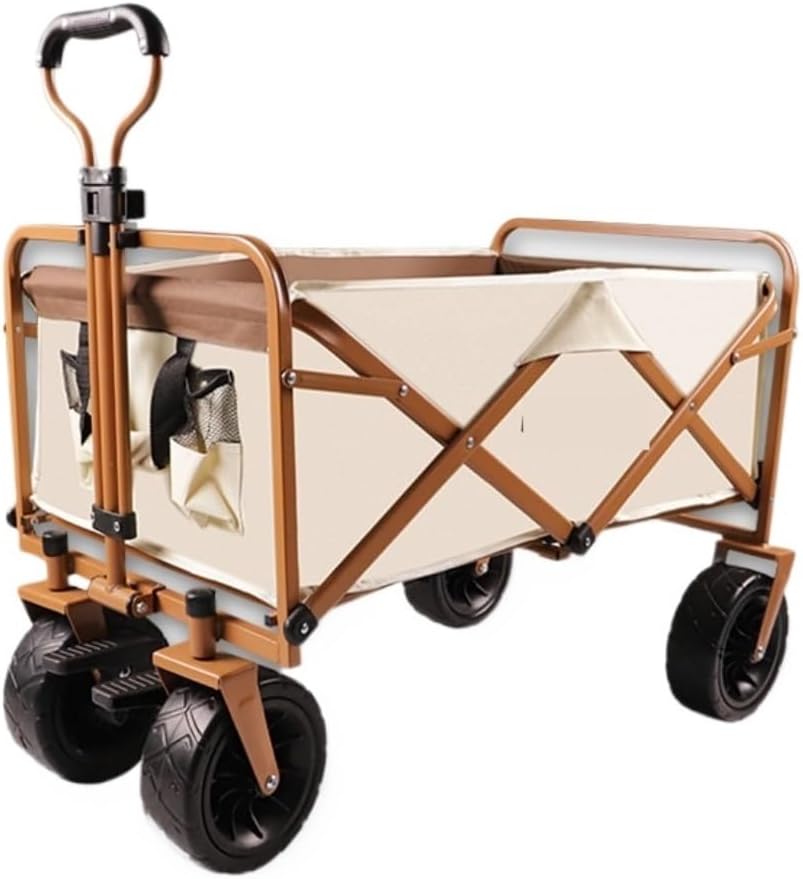 Portable Camping Cart,Outdoor Beach Trolley Cart with Foldable Design for Camping Picnic Grocery Shopping and Fishing Black