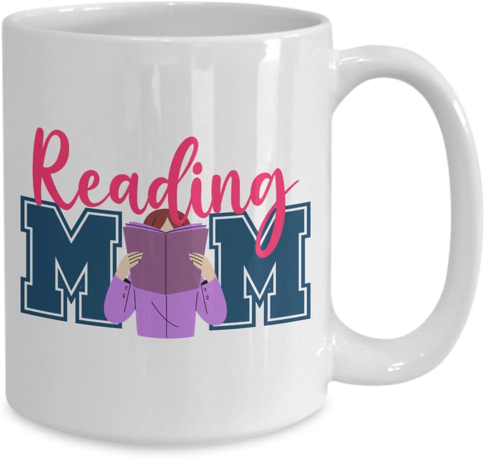 Reading Mom Mug Book Lover Coffee Cup Mothers Day Present From Daughter Reading Presents for Librarian Book Nerd Bookish Mom Librarian