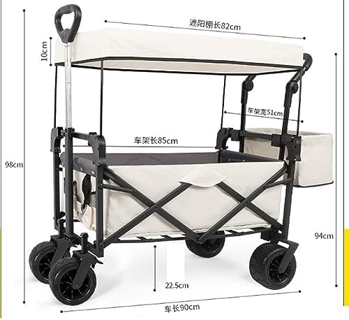 Portable Camping Cart,Outdoor Folding Camping Beach Wagon Cart with Removable 600D Oxford Cloth and Wheels Portable Garden Festival Trolley