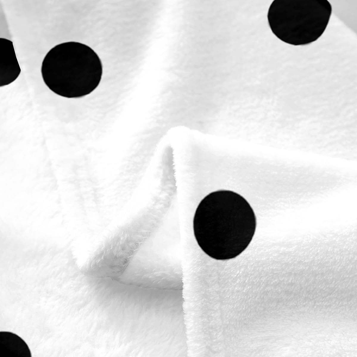 Feelyou Cute Black Polka Dots All Season,Bed Blanket Boys Girls Throw 50"x60" Modern Design Plush Throw Blanket, for Sofa Couch Kids Ultra Soft Stylish Flannel Fleece Blanket Simple Style Room Decor
