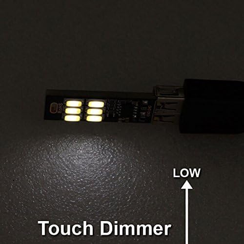Yitee 5pcs LED Circuit Boards USB Light Keychain Super Bright 6 LEDs Mini USB Light Lamp with Smart Touch Electrodeless Dimming Switch for Laptop Keyboard Light(Warm White), Qty:5