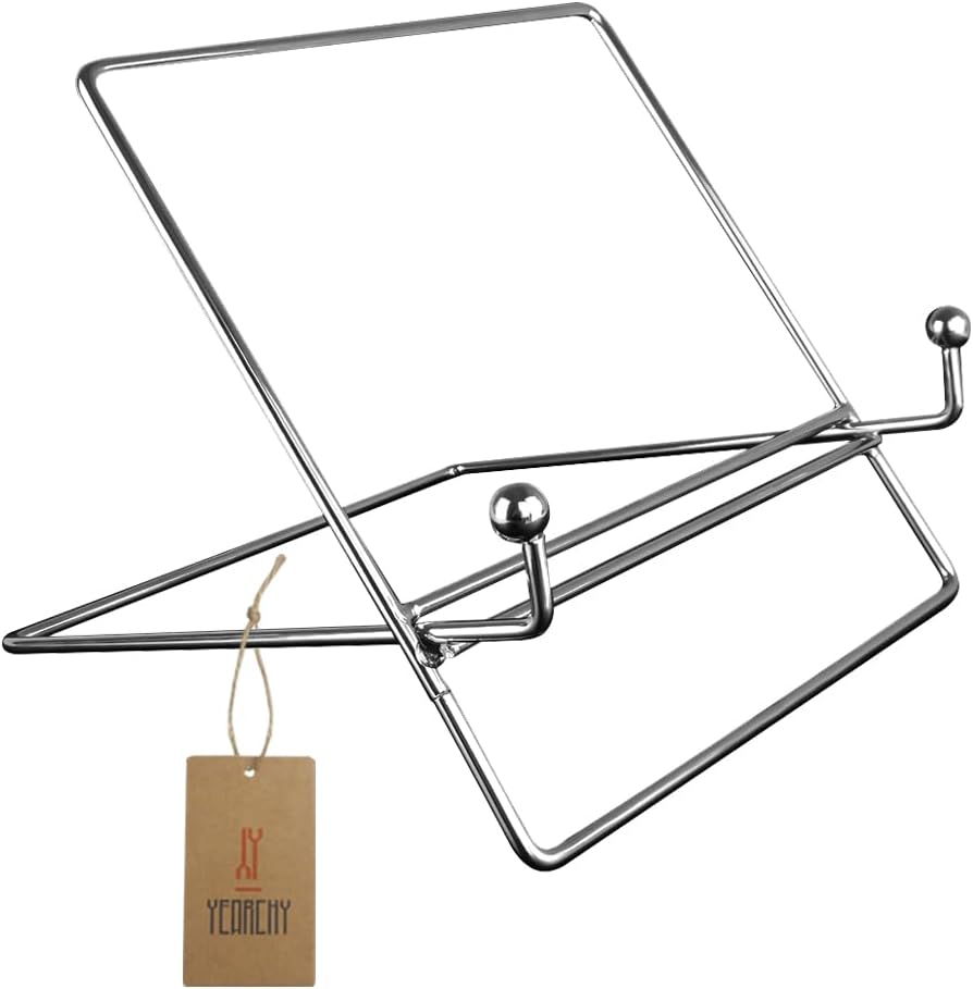 Book Stand for Reading Cookbook Holder Metal Shelf Brackets Display Holders Hands Free Recipe Book Stand for Counter