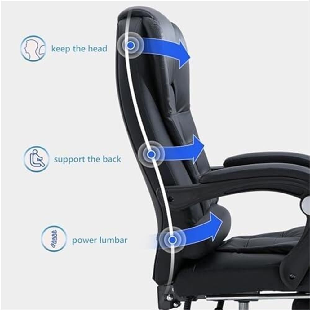 Home Office Ergonomic Chair with Adjustable Height and Tilt Function PU Leather Computer Desk Chair Commercial Grade Swivel Task Chair for Living Room Workspace Reading Room(Pink)