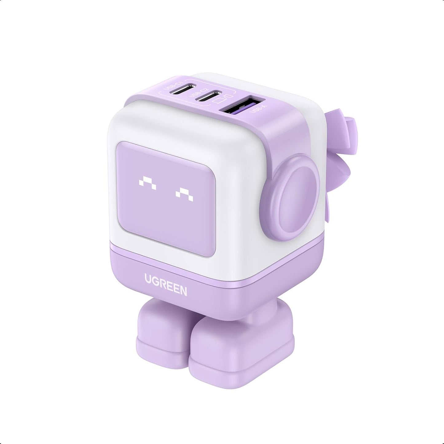UGREEN Uno 65W USB C Charger Block, 3-Port GaN Fast Charging for iPhone 17, Galaxy S26, Gifts for Women with Bow, for MacBook Pro/Air/Neo, XPS, Galaxy S26/S25, Steam Deck, ROG Ally, Kawaii Purple