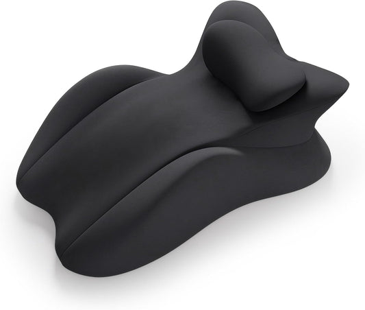 ele ELEOPTION Memory Foam Ergonomic Wedge Pillow Prone Reading Pillow for Bed Sofa Stomach Back and Neck Support Sitting Up with Removable Cover Leg Elevation for Sleeping and Relaxing Black