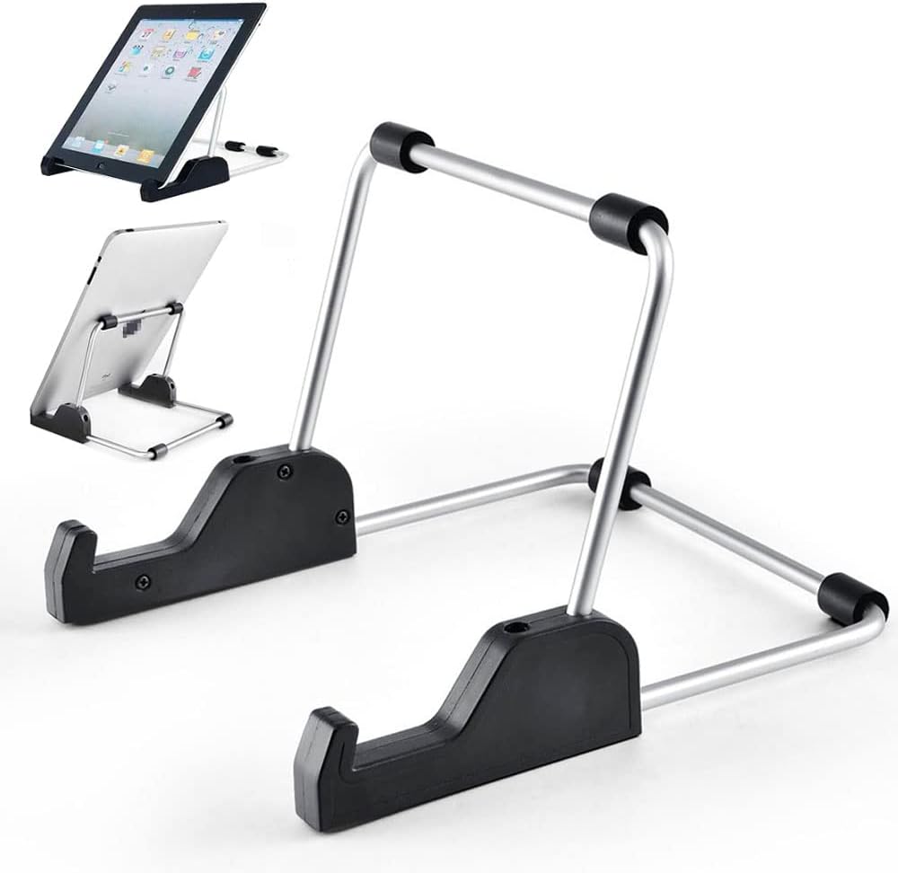 Tablet Stand Adjustable, Aluminum Alloy Non-Slip Tablet Holder for Desk Fit for Tablets, ipad Samsung and Kindle Fire, Display Stand Picture Frame Stand for Photo
