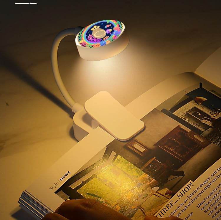 4 Pack Cute Book Light Bulk for Reading in Bed， 3 Color Temperature Reading Light，Adjustable Brightness，Clip on to Book for Reading at Night，Great Gifts for Book Lovers，Readers
