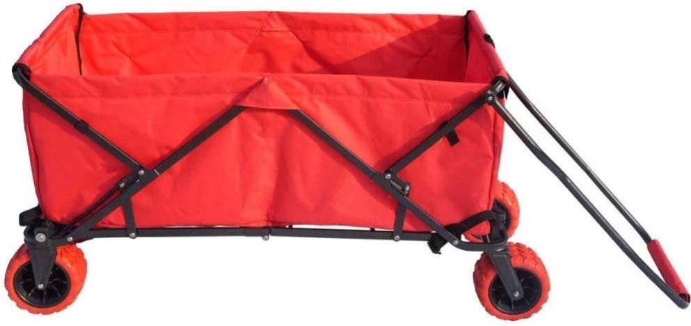 Impact Canopy Folding Collapsible Utility Wagon, Extra-Large Wagon with All-Terrain Wheels, Red