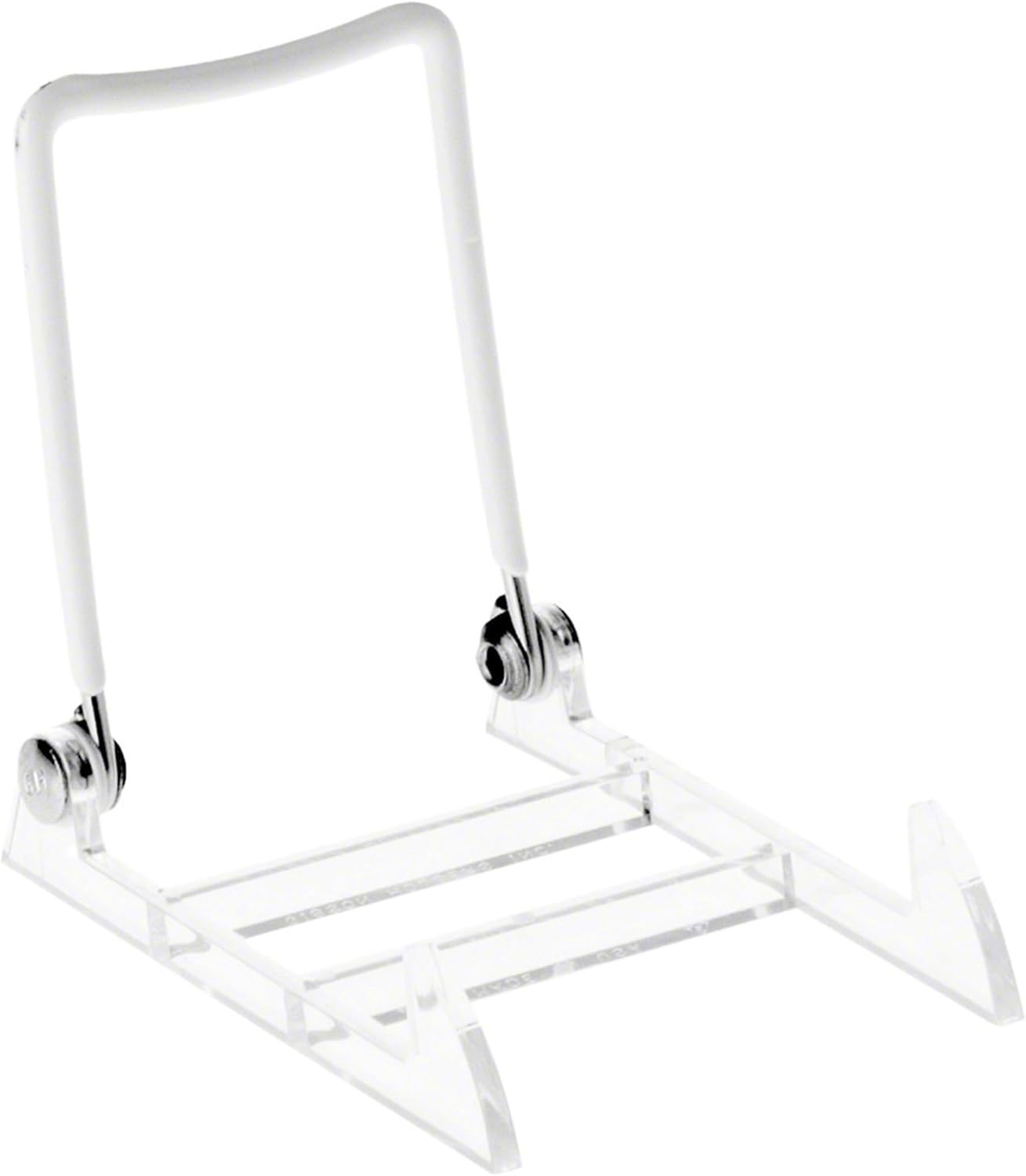 GIBSON HOLDERS 1PL Adjustable White Wire and Clear Acrylic Display Easel, 2.75" W x 3.75" D x 3.5" H, Pack of 12