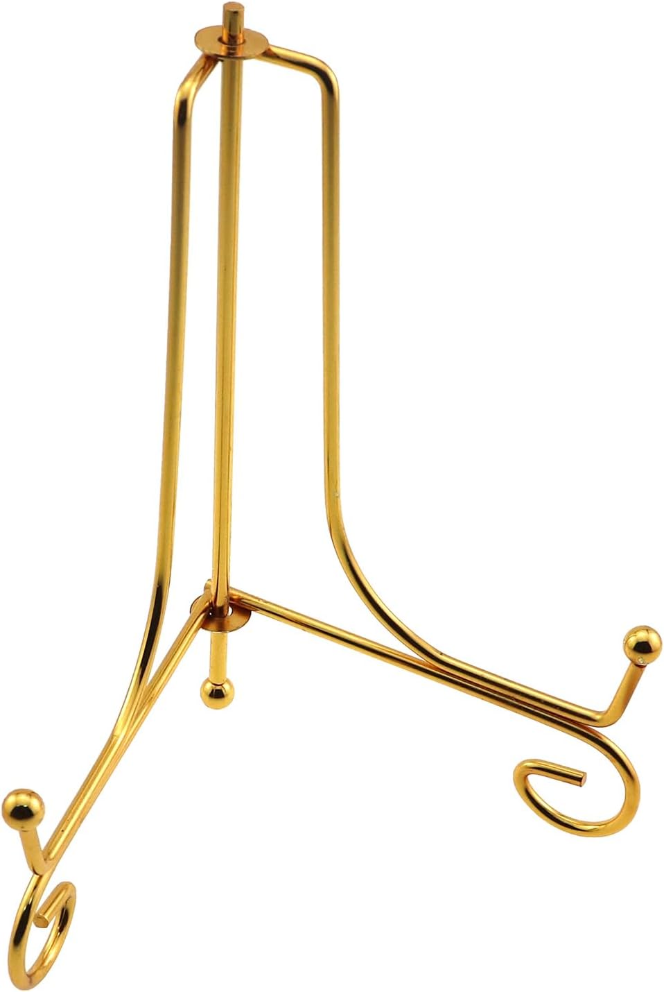 2PCS Foldable Triangle Stand Iron Stand Metal Ornament Stand Tea Cake Photo Frame Plate Display Stand Gold 6inch Easel Display Stand Book Photo Frame Decorative Plate Shelf Display Stand
