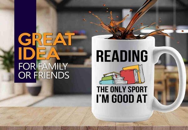 Book Lovers Coffee Mug 15oz White -reading sport - Book Reader Gifts Women Book Lovers Drinking Cup Bookish Bookworm Book Club