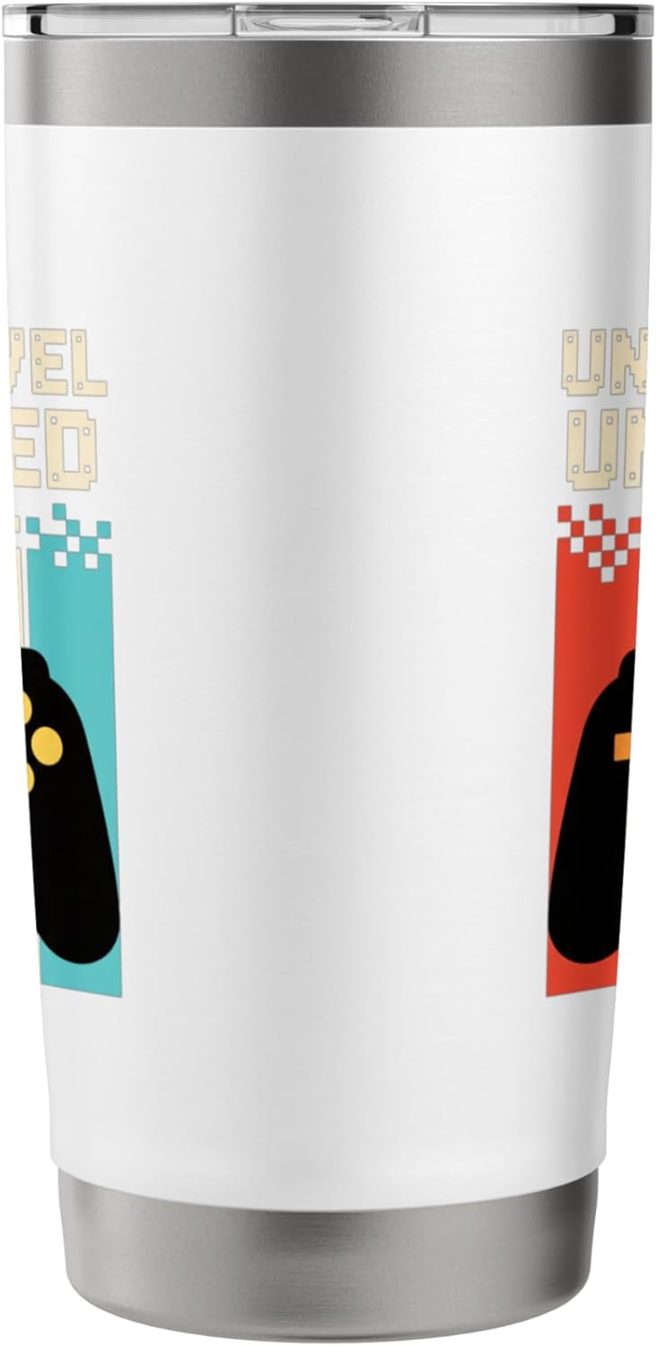 Uncle Level Unlocked Kids Gamer Controller Funny Uncle Stainless Steel Insulated Tumbler