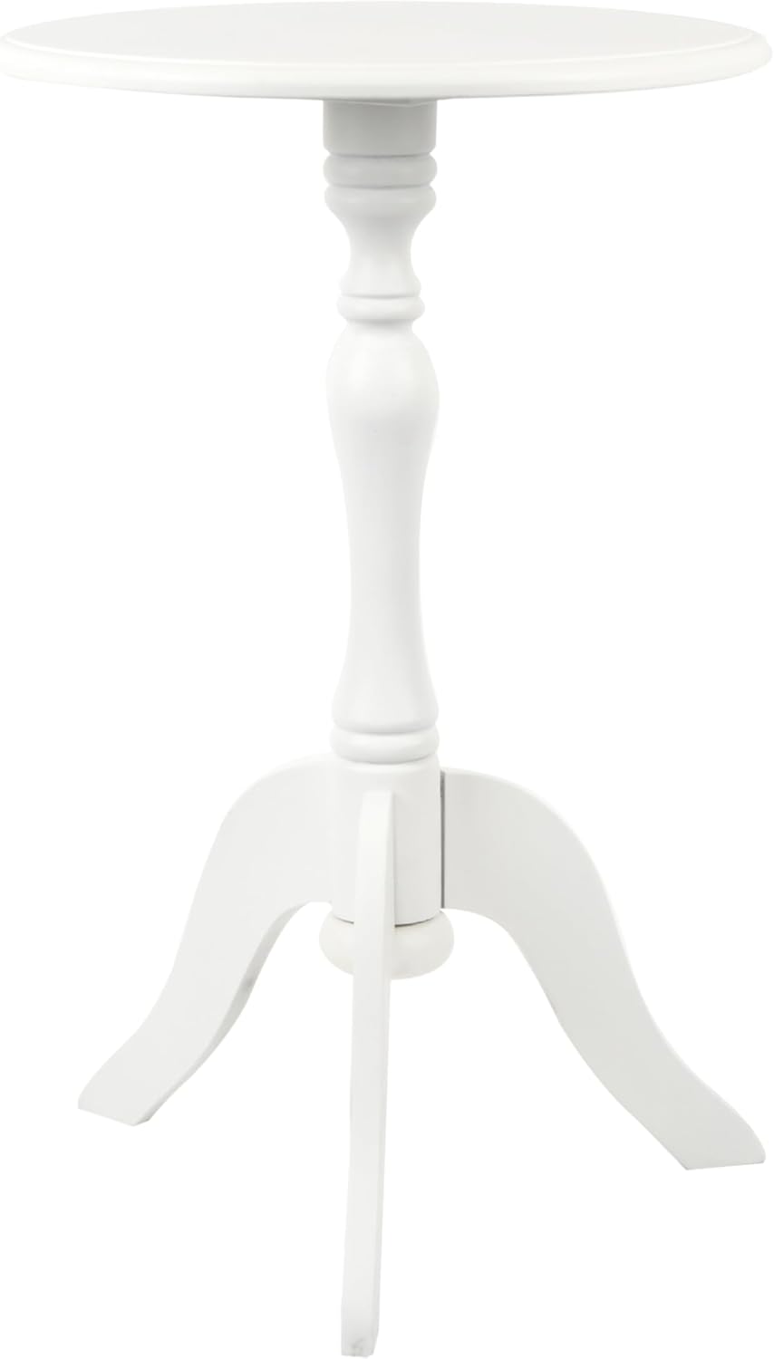 Decor Therapy Simplify Round Pedestal Accent Table, 24" x 15" x 15", White