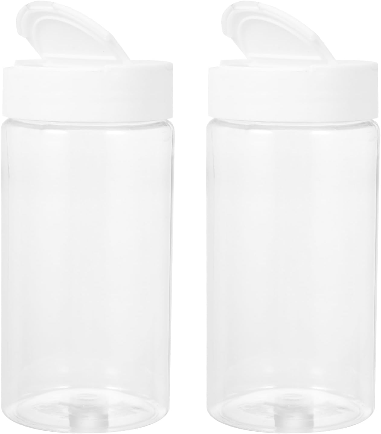 Mipcase Fish Food Containers 2pcs Dispenser Container Small Animals Feeding Bottles White Terrarium Plastic Round Fish Tank Aquarium Feeding Bottles