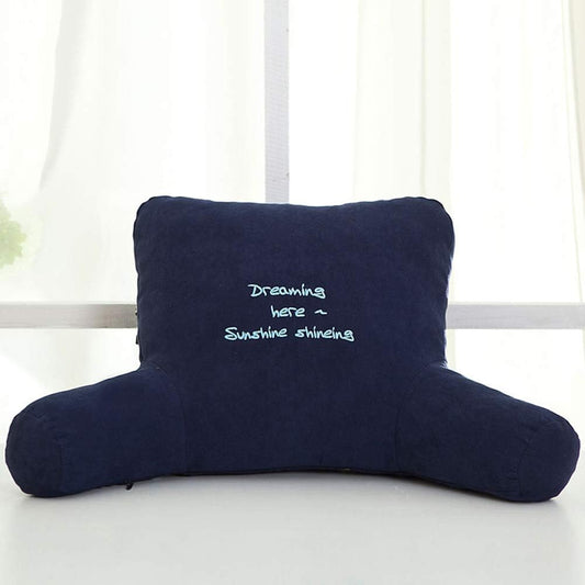 Bedrest Pillows with Arms for Reading in Bed Perfect Support Reading Relaxing Watching TV 5 Colors Optional (Colour: Purple Size: 63x40x22cm) (Dark Blue 63x40x22cm)