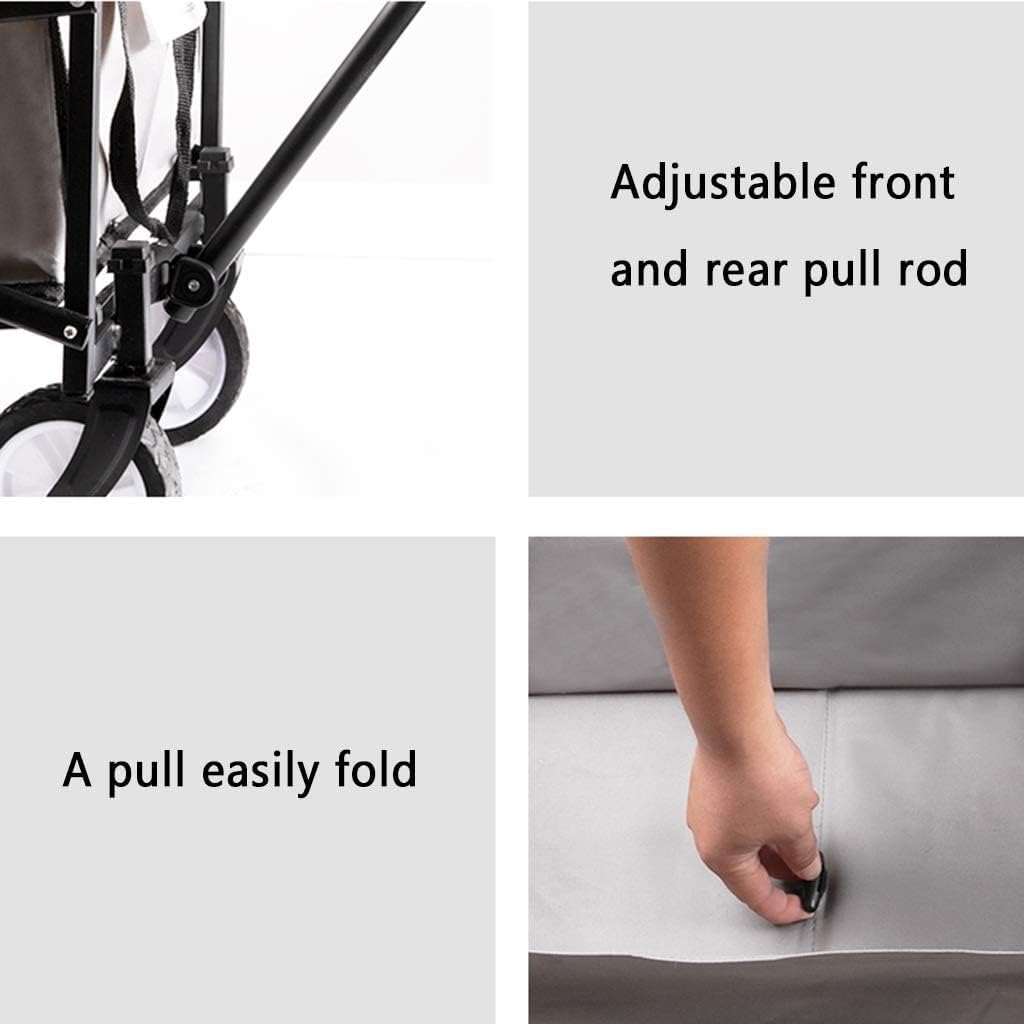 Outdoor Folding Utility Wagon Outdoor Utility Wagon Folding Camping Cart Garden Transport Truck Adjustable Handle Load-Bearing 60kg / 132lbs