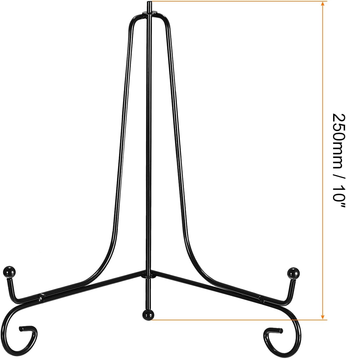 uxcell Plate Stand for Display, 10 Inch 2Pcs Iron Decorative Plate Holder Metal Easel Folding Display Stand for Photo Picture Frame, Black