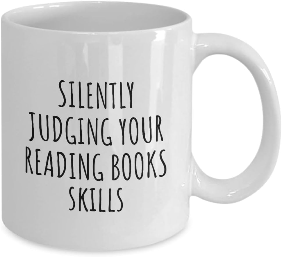 Silently Judging Your Reading Books Skills Mug Funny Gift Idea For Hobby Lover Fan Quote Gag Joke Coffee Tea Cup 11 Oz
