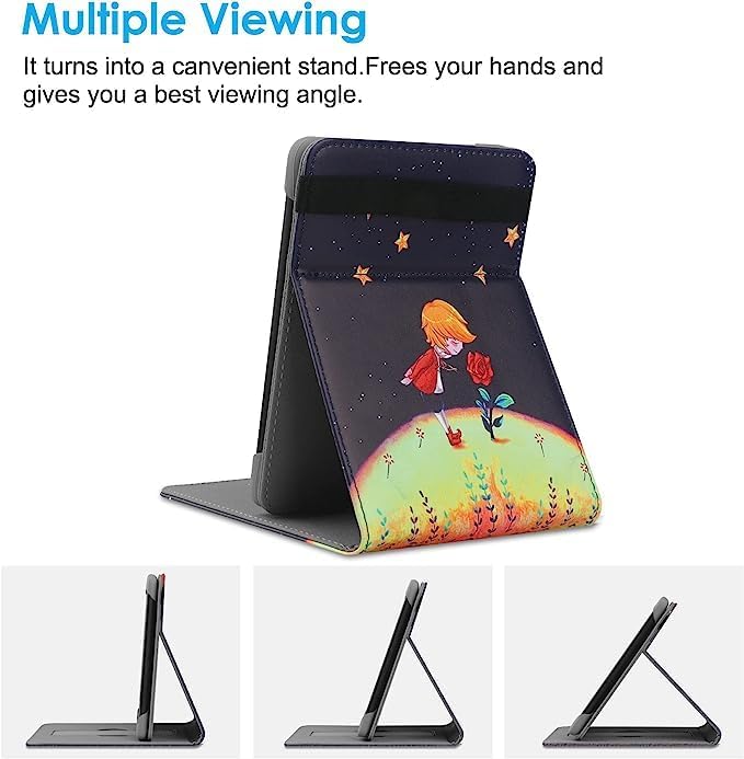 Universal Case for 6-inch Kobo Clara HD/Kobo Clara 2E/Kobo Nia/Pocketbook Basic 4/Touch Lux 5 Leather Stand Cover Compatible 6'' Pocketbook/Tolino E-Book Reader, Prince